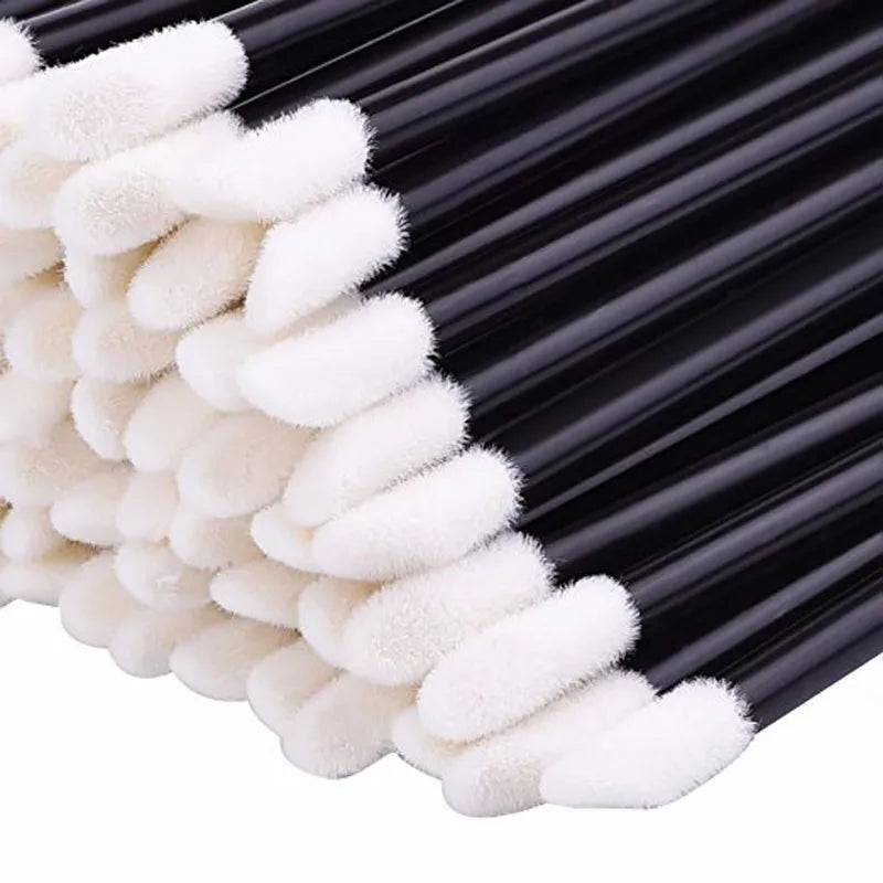 Atacado 50/1000 unidades Pincéis de Lábios Aplicadores – Escova para Cílios, Pincel para Batom, Aplicador de Gloss Labial – Ferramenta de Beleza para Maquiagem