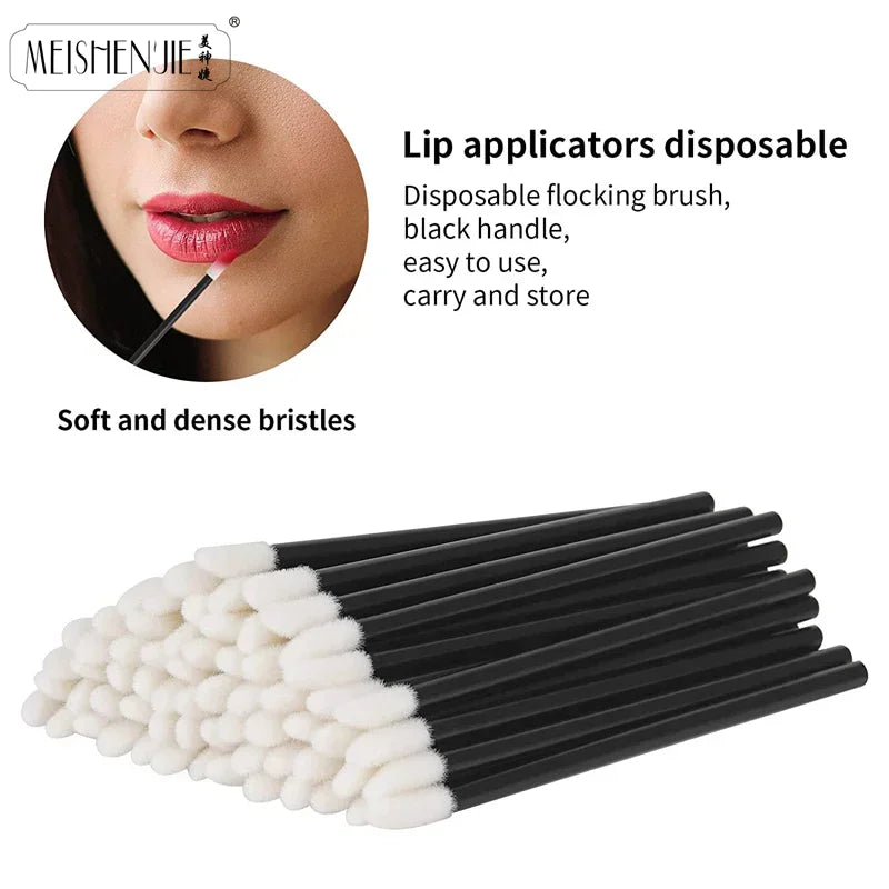 Atacado 50/1000 unidades Pincéis de Lábios Aplicadores – Escova para Cílios, Pincel para Batom, Aplicador de Gloss Labial – Ferramenta de Beleza para Maquiagem