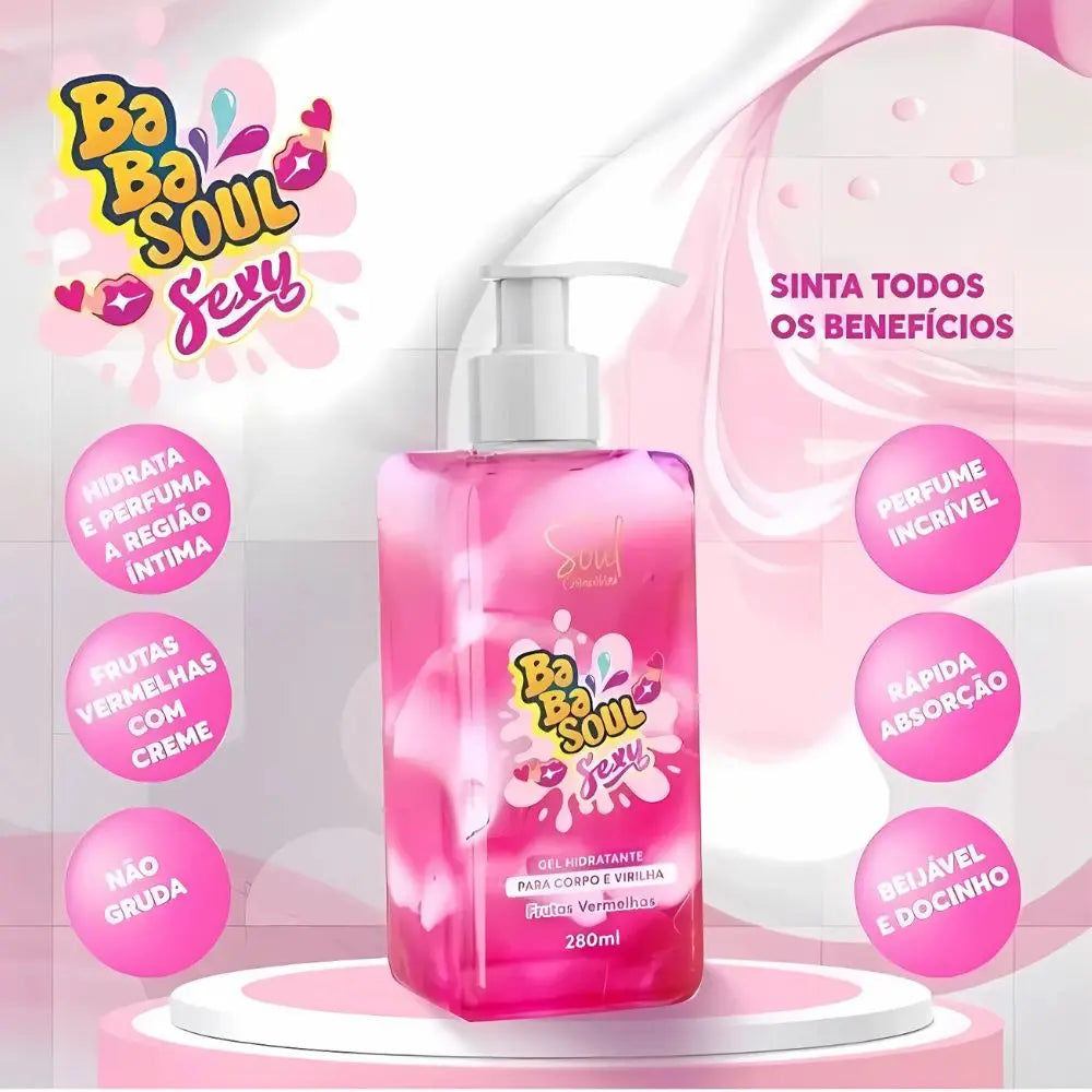 Kit C/4 Gel Hidratante Corporal e Virilha Kiss Soul Cosmetics Babasoul