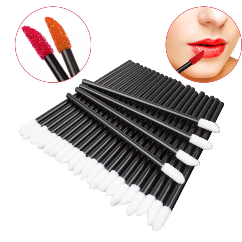 Atacado 50/1000 unidades Pincéis de Lábios Aplicadores – Escova para Cílios, Pincel para Batom, Aplicador de Gloss Labial – Ferramenta de Beleza para Maquiagem