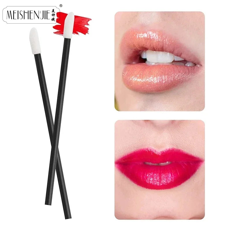 Atacado 50/1000 unidades Pincéis de Lábios Aplicadores – Escova para Cílios, Pincel para Batom, Aplicador de Gloss Labial – Ferramenta de Beleza para Maquiagem