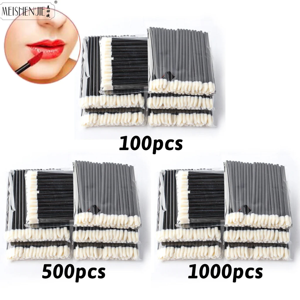 Atacado 50/1000 unidades Pincéis de Lábios Aplicadores – Escova para Cílios, Pincel para Batom, Aplicador de Gloss Labial – Ferramenta de Beleza para Maquiagem